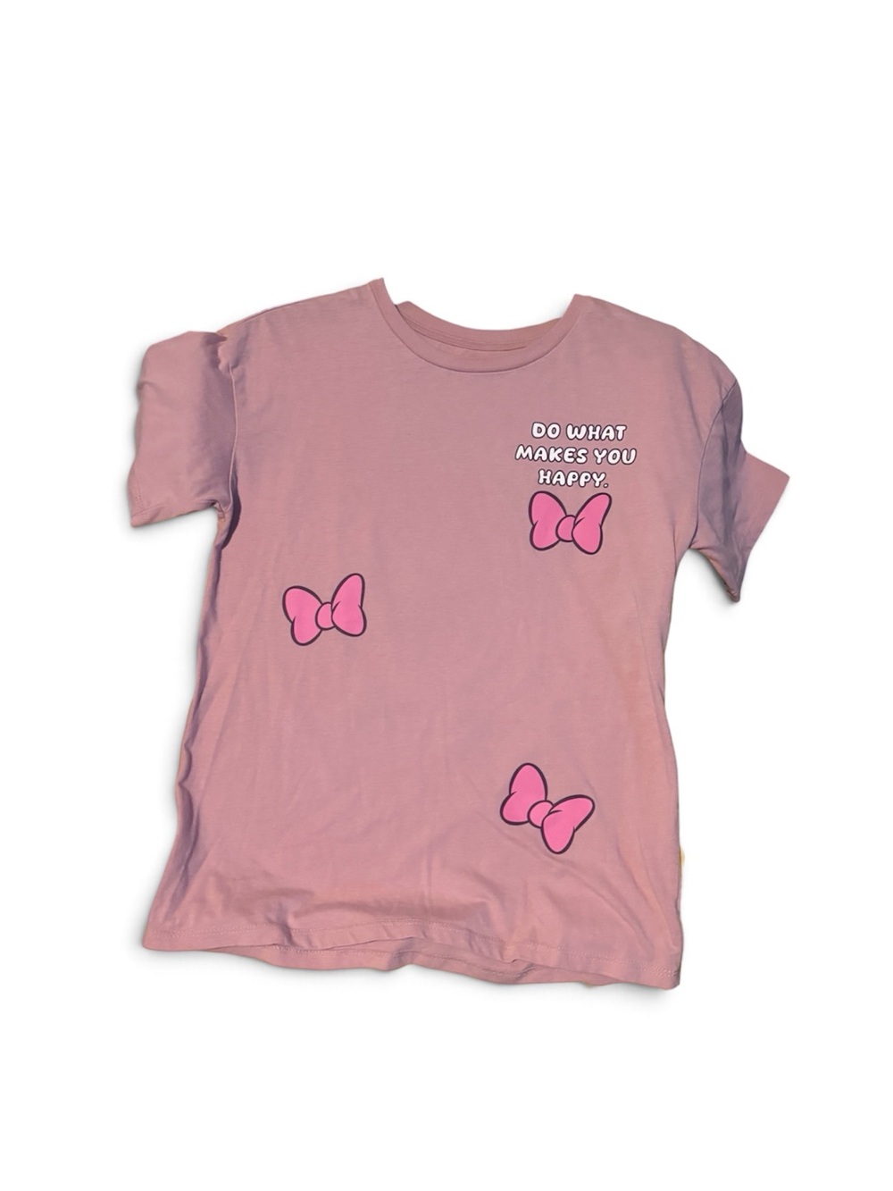 Disney Mickey and Friends Pink Bow Graphic Tee - Size 14 kids